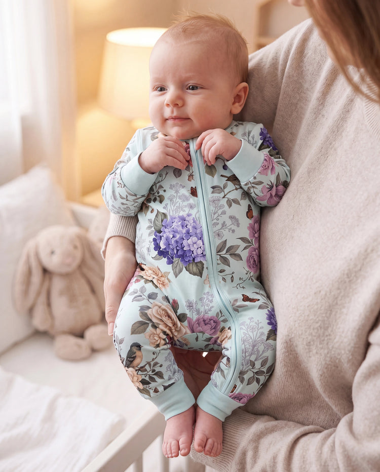 Bloom & Blossoms Bamboo Zip-Up Baby Pajamas