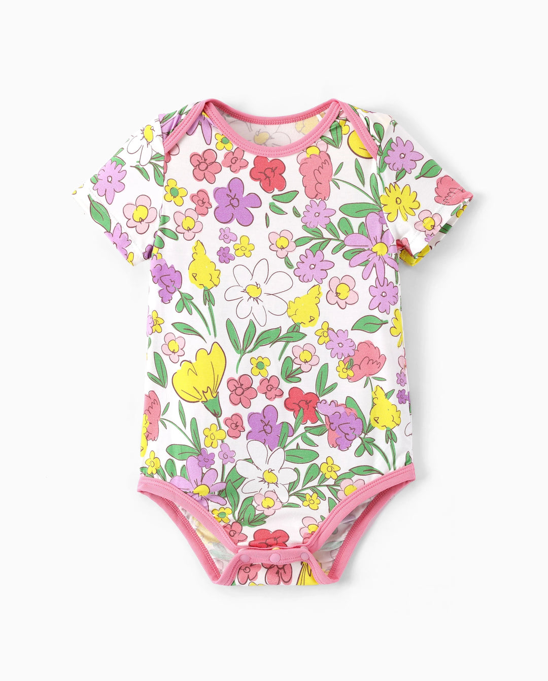 Bambus Baby Junge/Mädchen 1-teiliger Allover Print Body Mehrfarbig