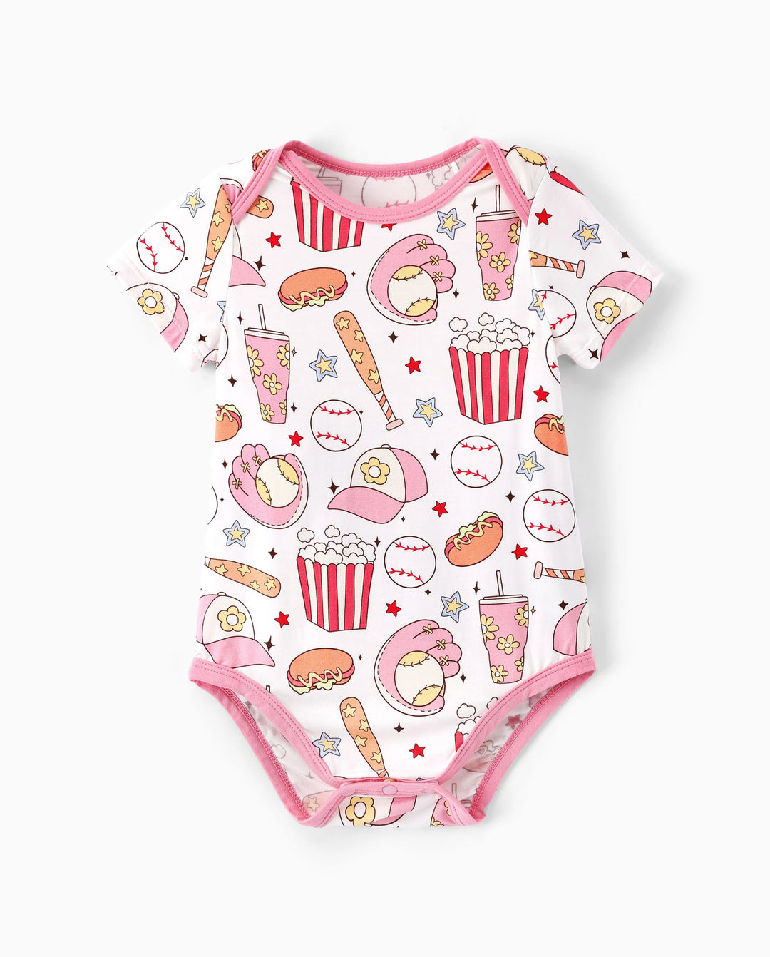 Bamboo Baby Boy/Girl 1pc Allover Print  Bodysuits  Pink