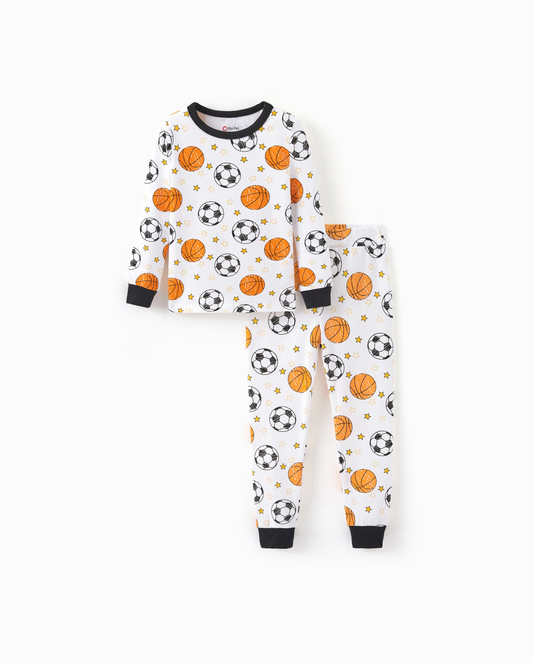 Halloween Pajamas Set with Childlike Print 2-piece Snug fit Organic Cotton Pajamas for Toddler / Kids Girls / Boys White