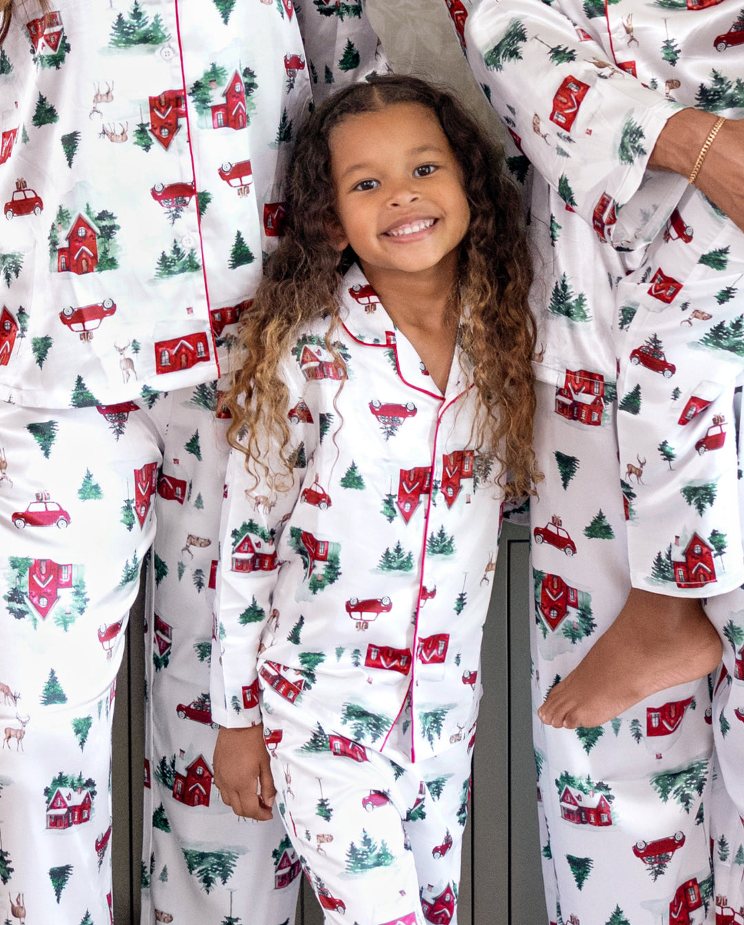 PatPat Matching Family Christmas Pajamas Christmas Village Print Satin Multicolor