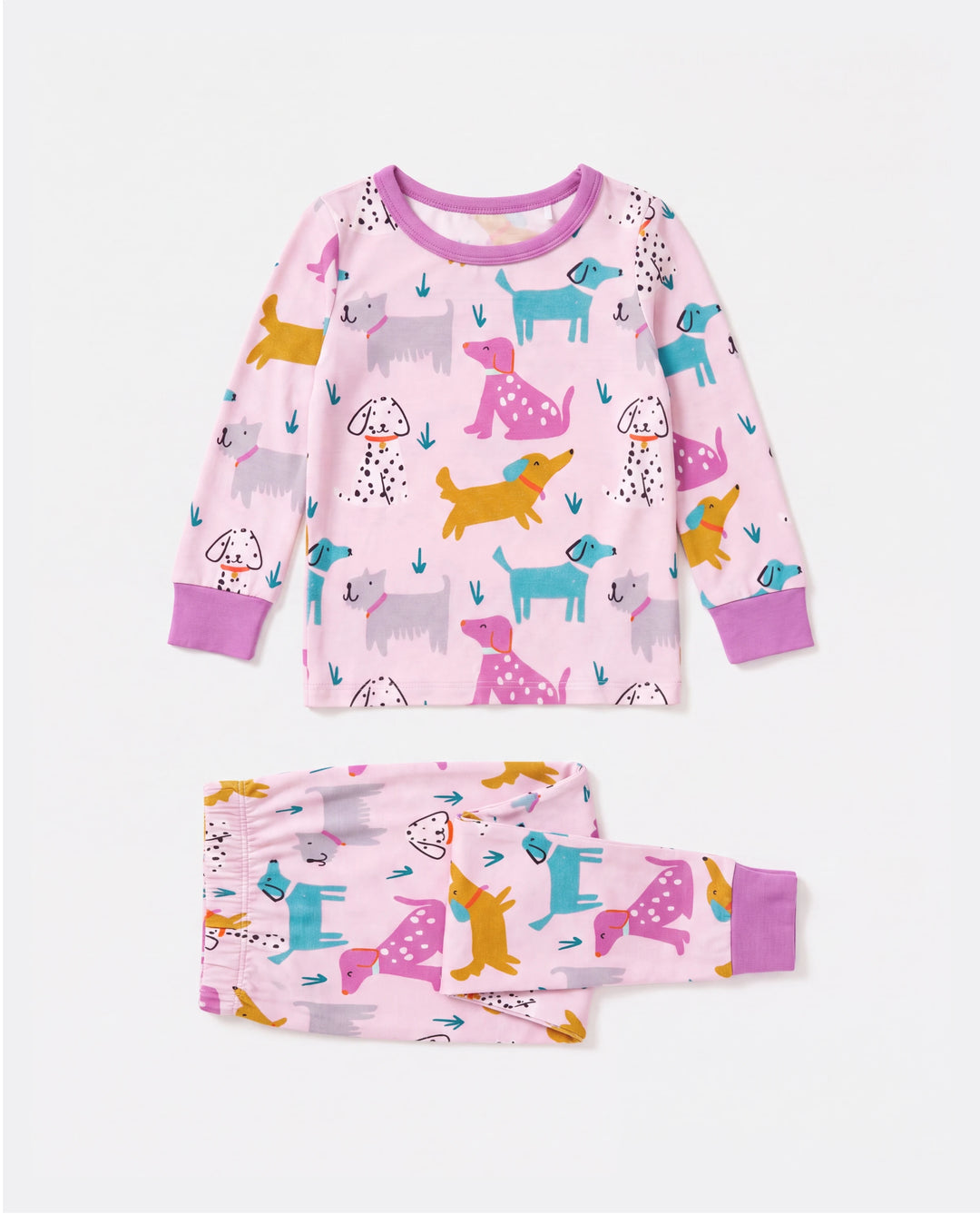 Bamboo Baby/Toddler 2-Piece Childlike Animal Print Snug-Fitting Pajamas Set Hot Pink