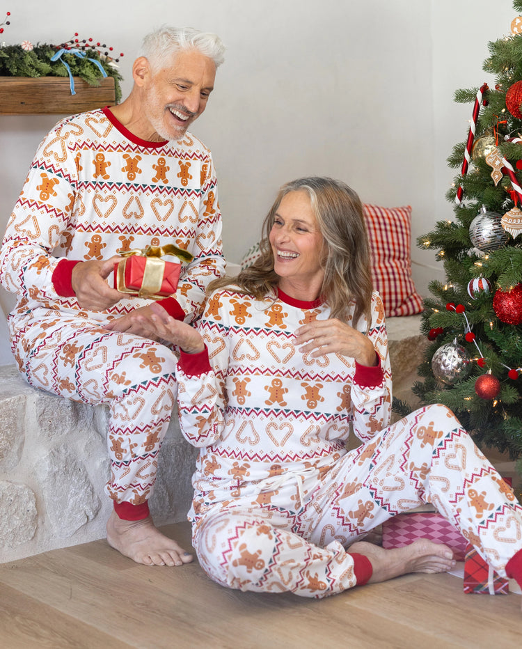 Christmas Matching Family Pajamas Fair Isle & Gingerbread Print