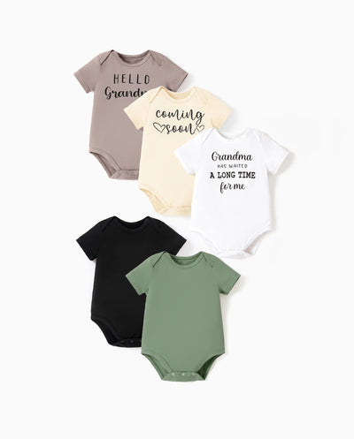 Bamboo 5-Pack Baby Boy/Girl Casual Romper Light Green