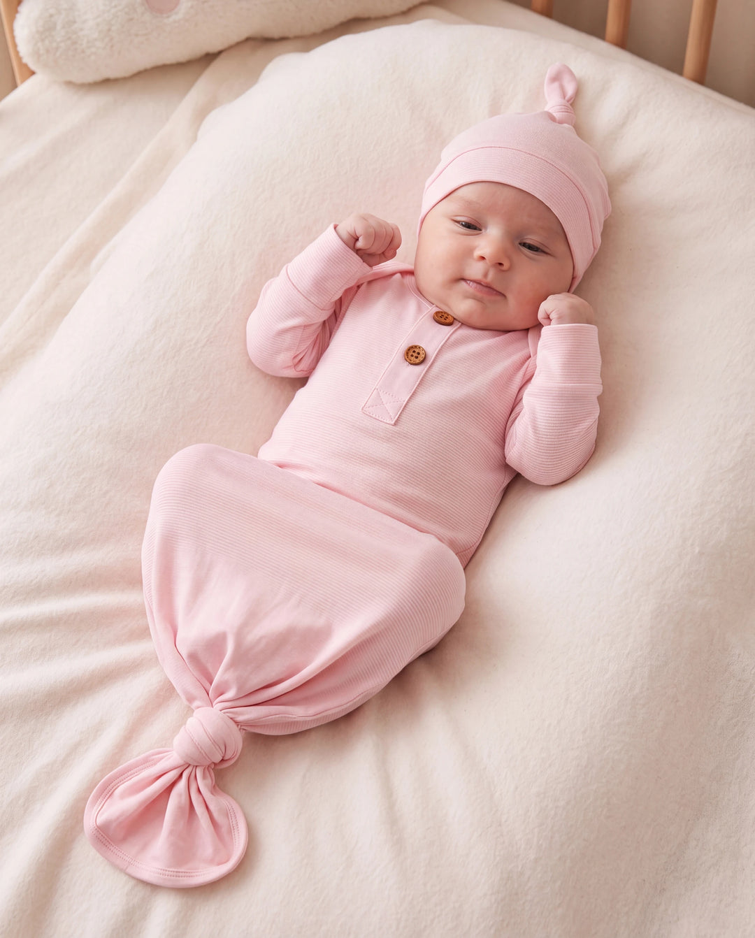 Bamboo Baby Boy/Girl Sleeping Bag Infant Gown with Hat Pink