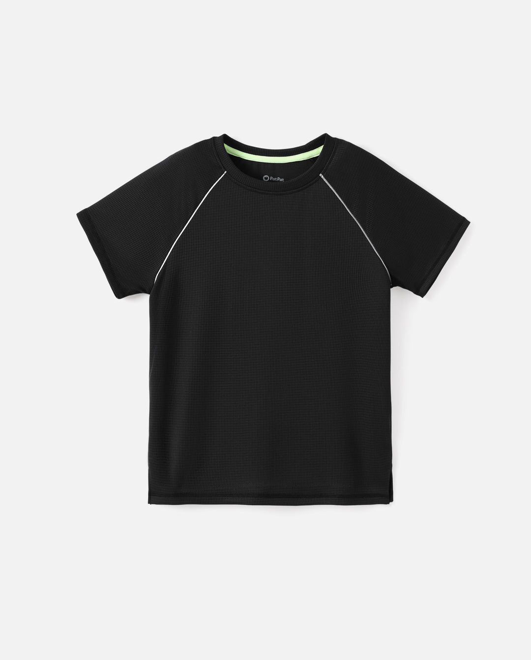PatPat Lightflow Activewear Kid Boy Athletic Breathable Air-Grid Ultra Lightweight Short Sleeve T-Shirt Black