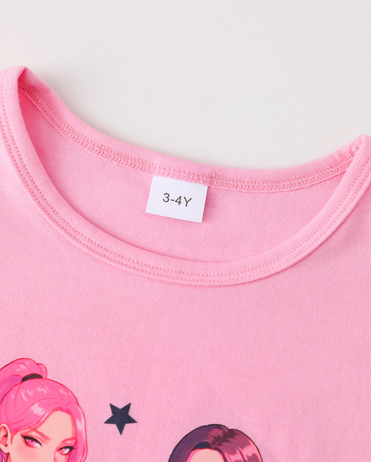 NEON Pop – Ensemble top et short pour petite fille, couleur rose