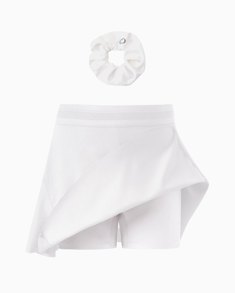 PatPat Rapidair Activewear Jupe-short de tennis athlétique 2 en 1 pour fille avec short en viscose de bambou et poche Blanc