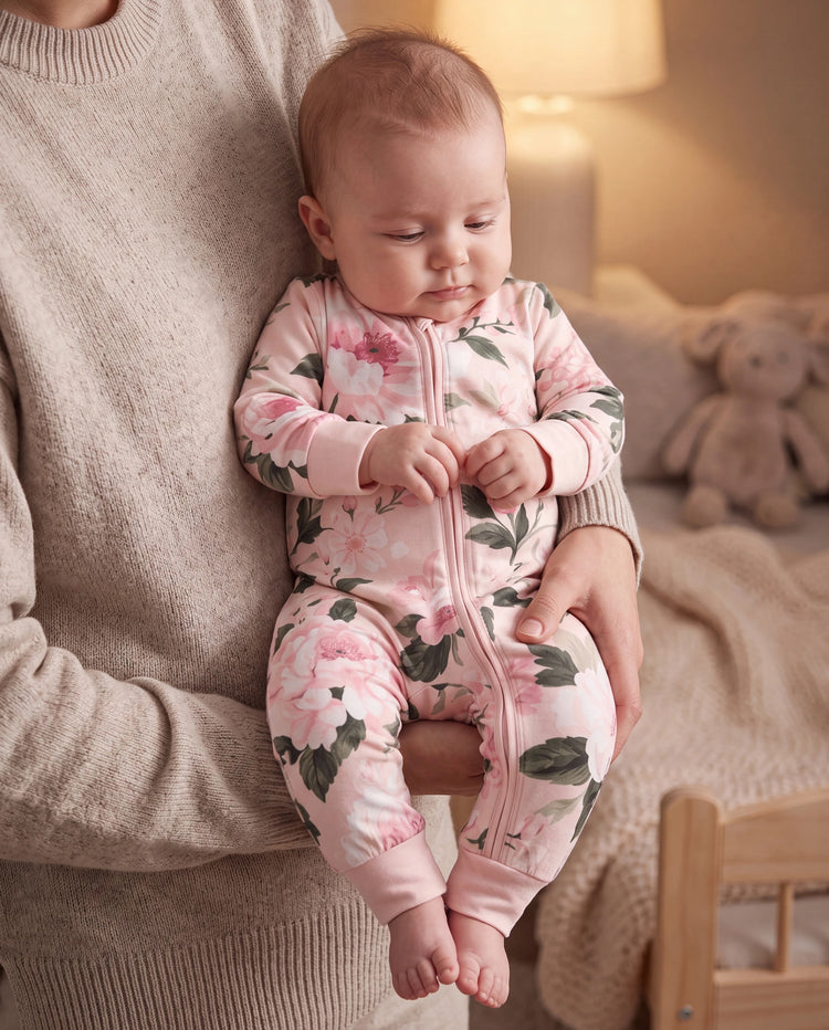 Bloom & Blossoms Bamboo Zip-Up Baby Pajamas