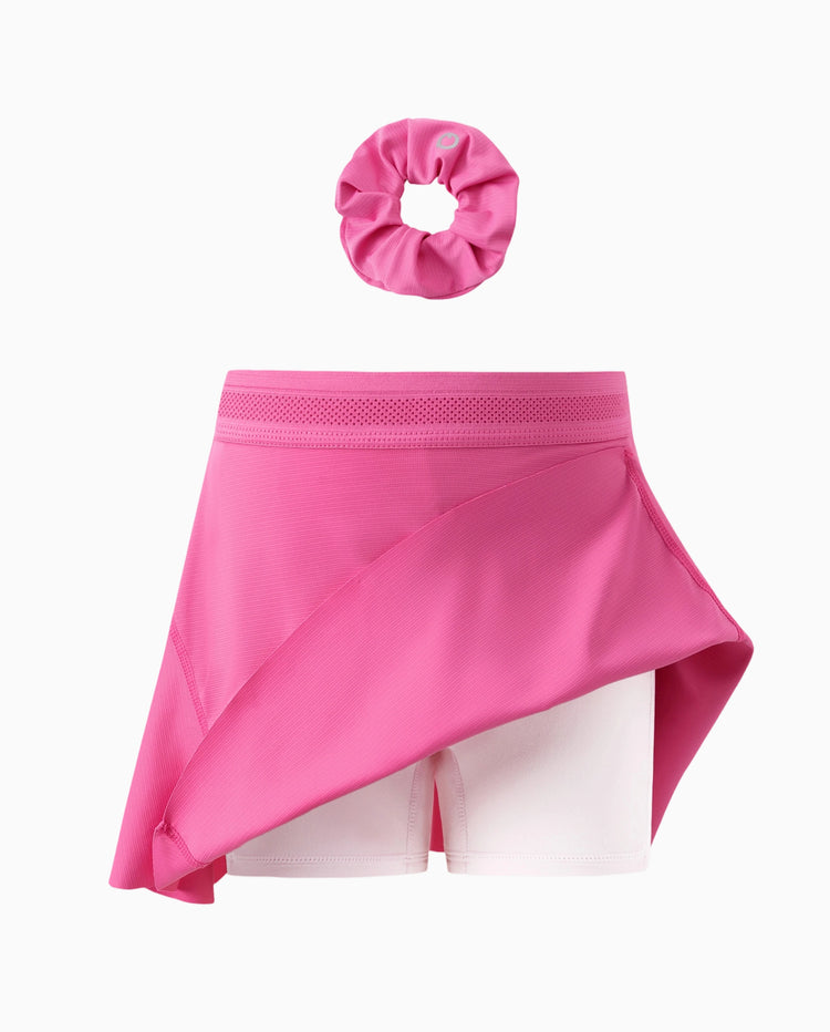 PatPat Rapidair Sportbekleidung Mädchen Tennisrock 2-in-1 mit Bambus-Viskose Shorts & Tasche Hellrosa