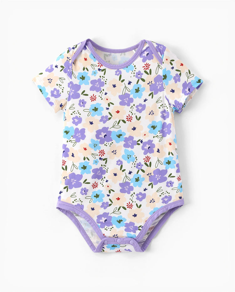 Bamboo Baby Boy/Girl 1pc Allover Print  Bodysuits  Purple
