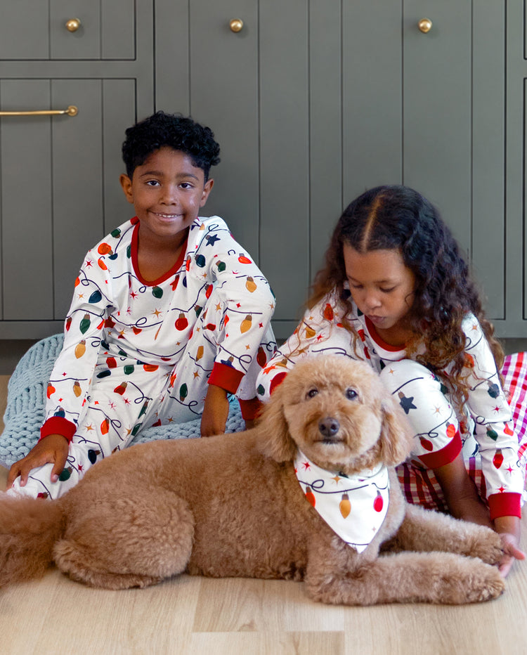 PatPat Family Matching Christmas Pajamas Christmas Lights Print White