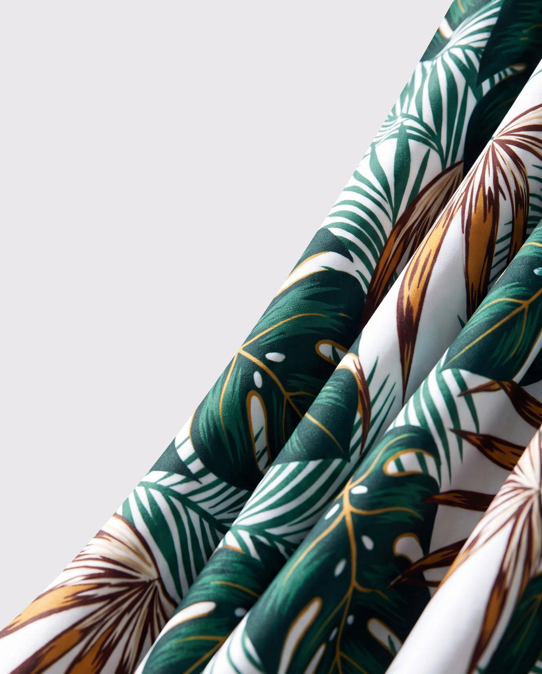 Family Matching Allover Plants Print Swim Trunks Shorts and V Neck Spaghetti Strap Splicing One-Piece Swimsuit Dark Green