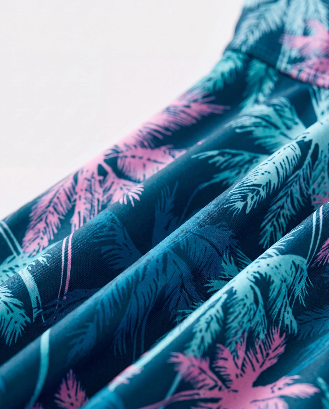 Trajes de baño familiares a juego con estampado tropical de palmeras, traje de baño de dos piezas con volantes para mamá y yo, bañadores para papá e hijo, ropa de playa para vacaciones Turquesa