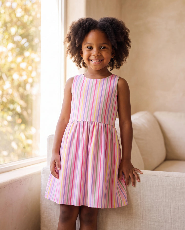 Ocean Vibes Toddler Girl Crossback Dress Pink