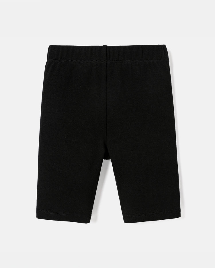 Kleinkind/Kind Mädchen Einfarbige Leggings-Shorts aus Baumwolle schwarz