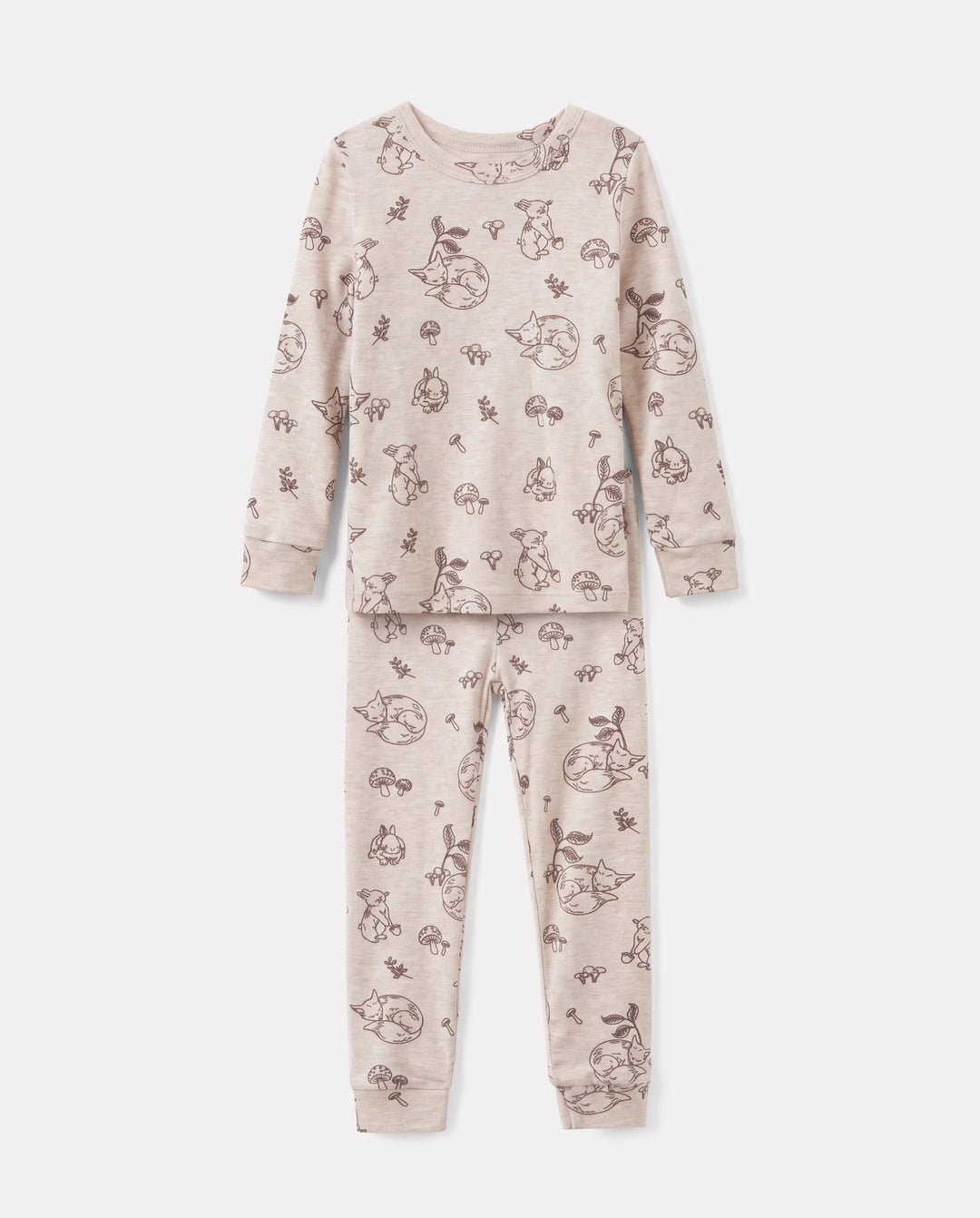 Toddler / Kids 2-piece Pajamas With Animal Print ( Snug-Fitting ) Apricot
