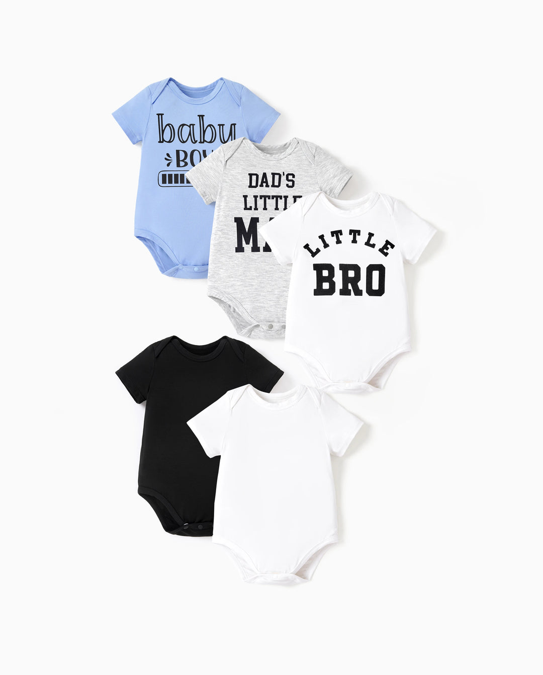 Bambus 5er-Pack Baby Jungen/Mädchen Casual Strampler weiß