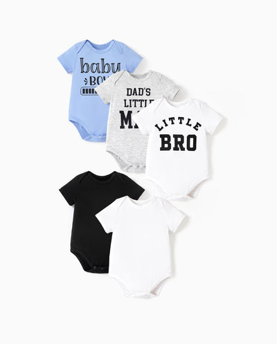 Bamboo 5-Pack Baby Boy/Girl Casual Romper White