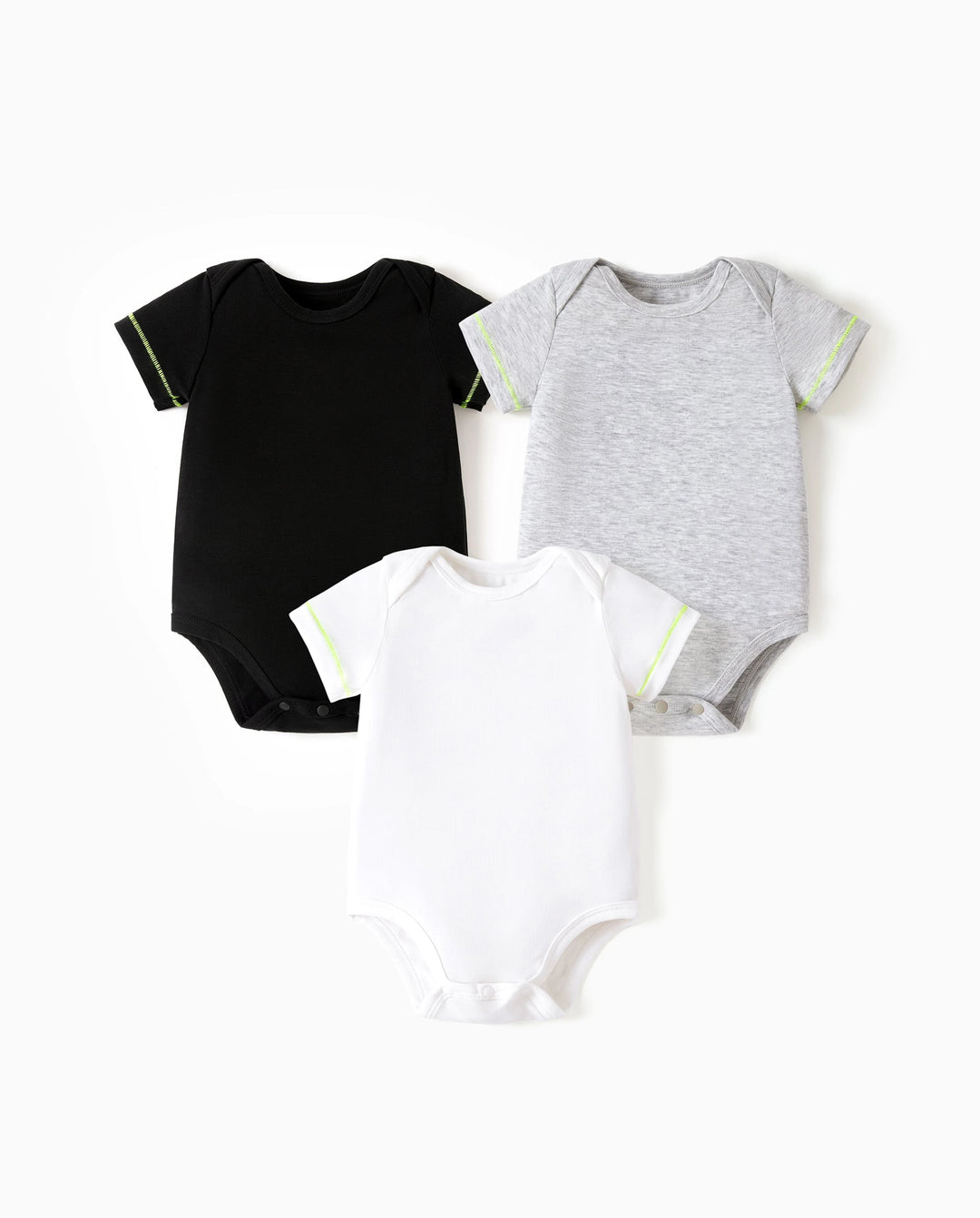 Baby Junge/Mädchen 3er-Pack Lyocell Einfarbiger Strampler schwarz
