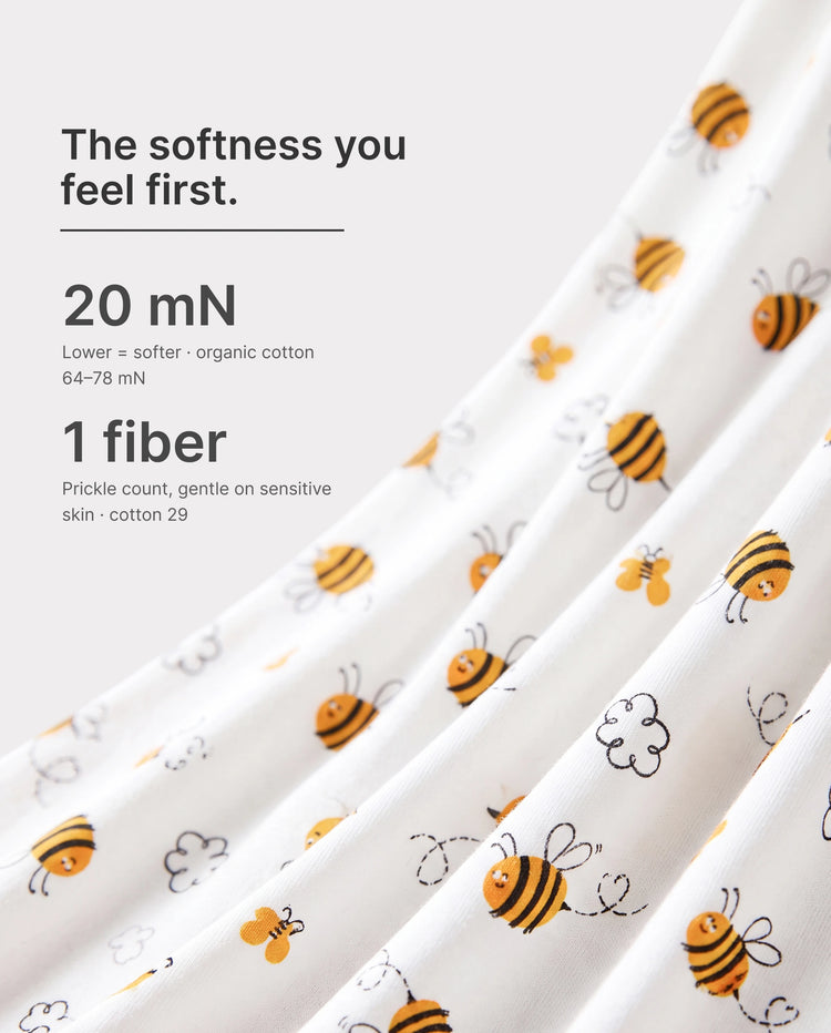 Family Matching Bamboo Pajamas Soft Bamboo Viscose PJs for Men Women Kids Toddler, Cute Bee Print Sleepwear with Short Sleeve Top and Long Pants White