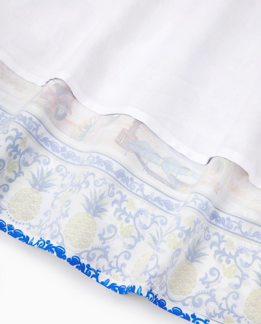 Mommy & me Vacation Set Tropical Pineapple Coconut Tree Print Short-sleeve T-shirt or Hollow out Strap Dress for Summer Vacation White