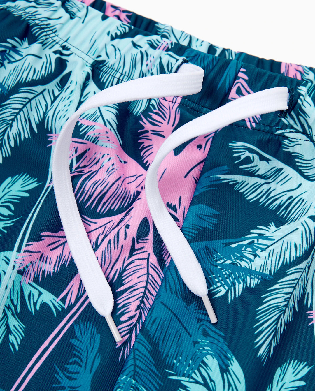 Trajes de baño familiares a juego con estampado tropical de palmeras, traje de baño de dos piezas con volantes para mamá y yo, bañadores para papá e hijo, ropa de playa para vacaciones Turquesa