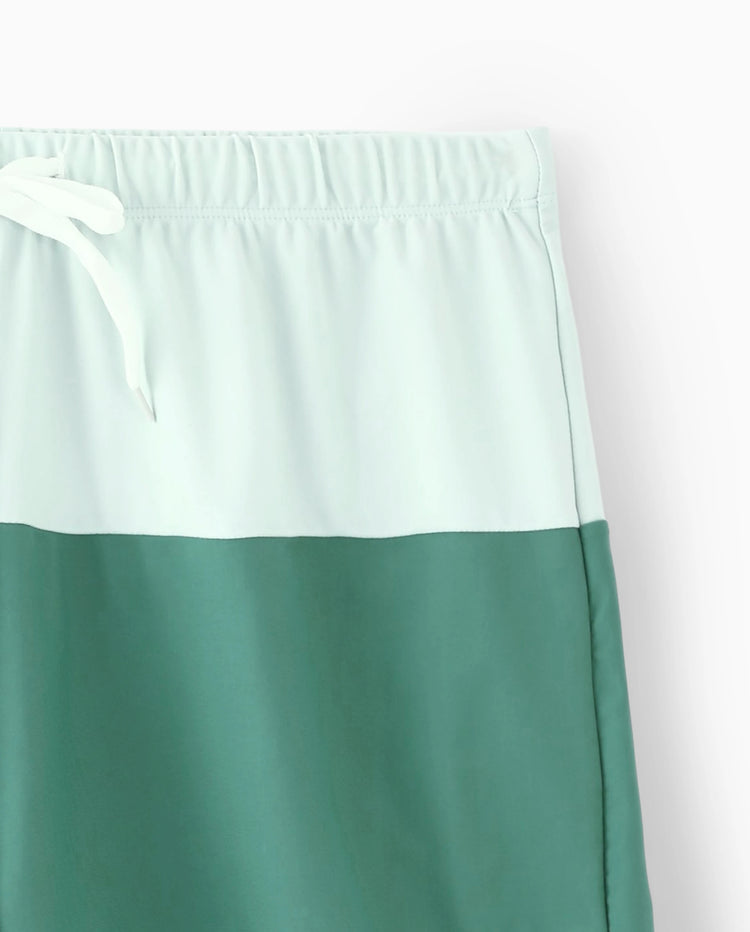 Family Matching Colorblock Swim Trunks or Wrap Side V-Neck Swimsuit MultiColour