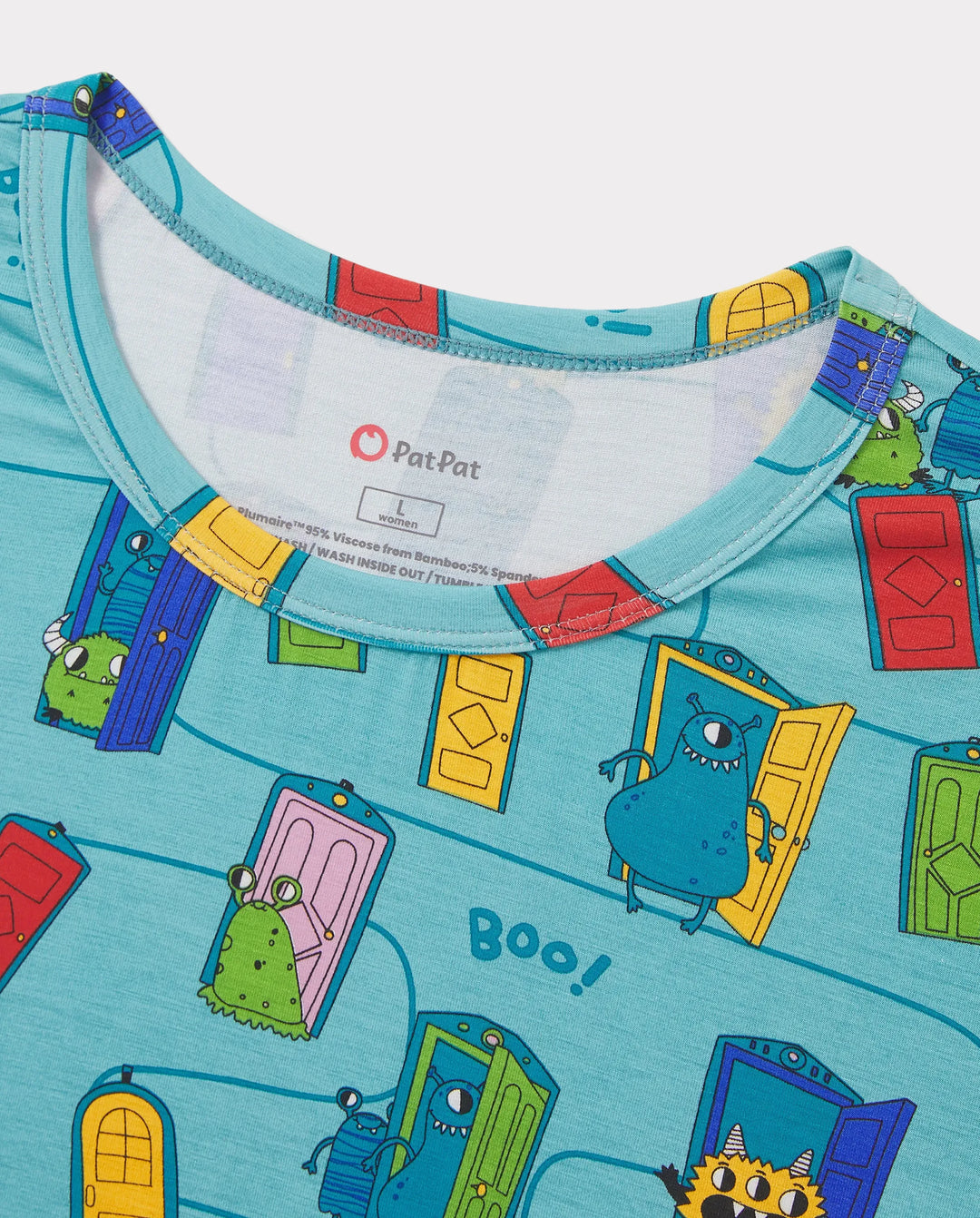 Bamboo Family Pajamas Cartoon Print Short-sleeve Matching Pajama set ( Snug-Fitting for Children ) Green