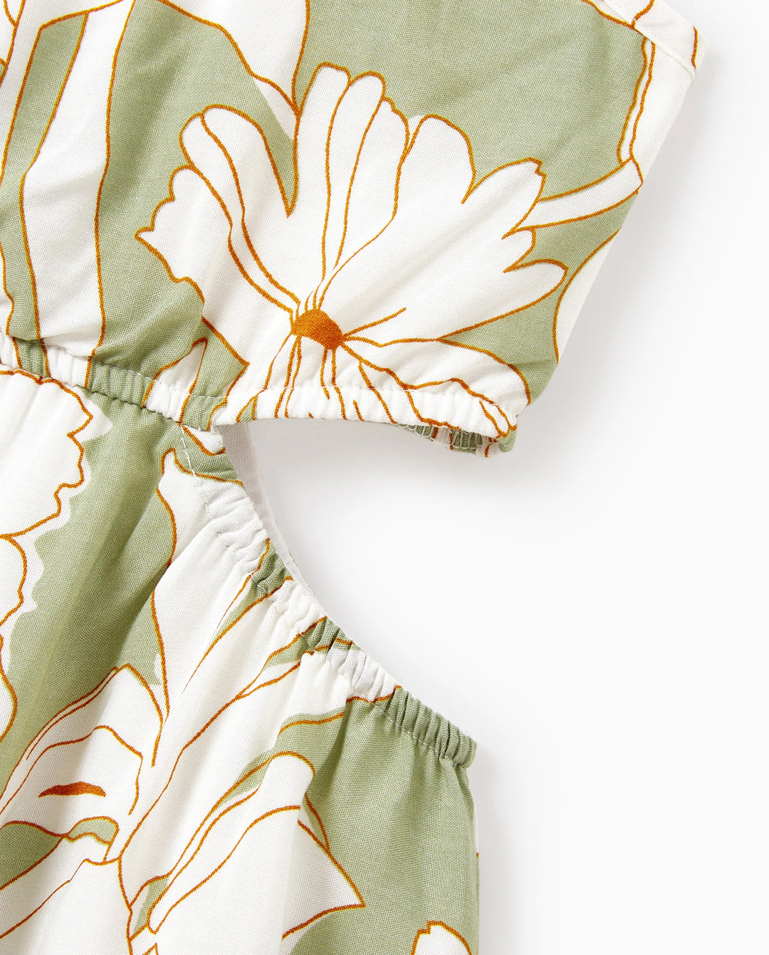 Mommy & me Outfits Tropical Floral Print Strap Dress or Short-sleeve Colorblock Shirts Set Pale Green