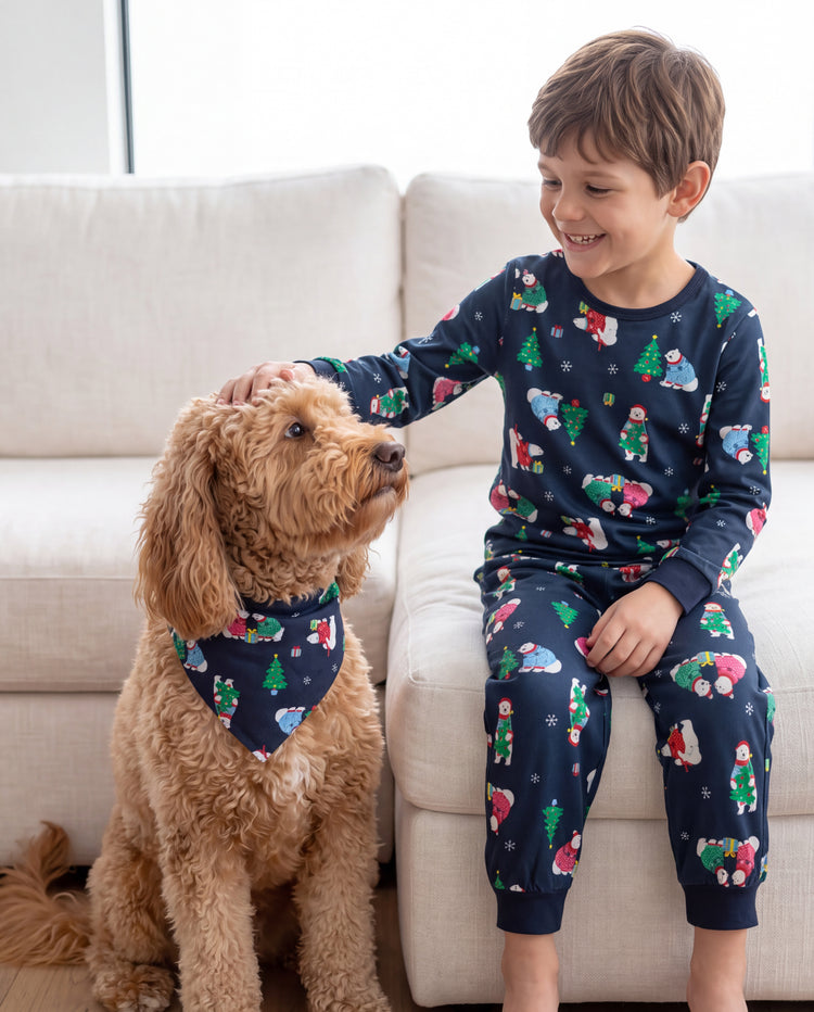Christmas Matching Family Pajamas Polar Bear & Xmas Tree Print