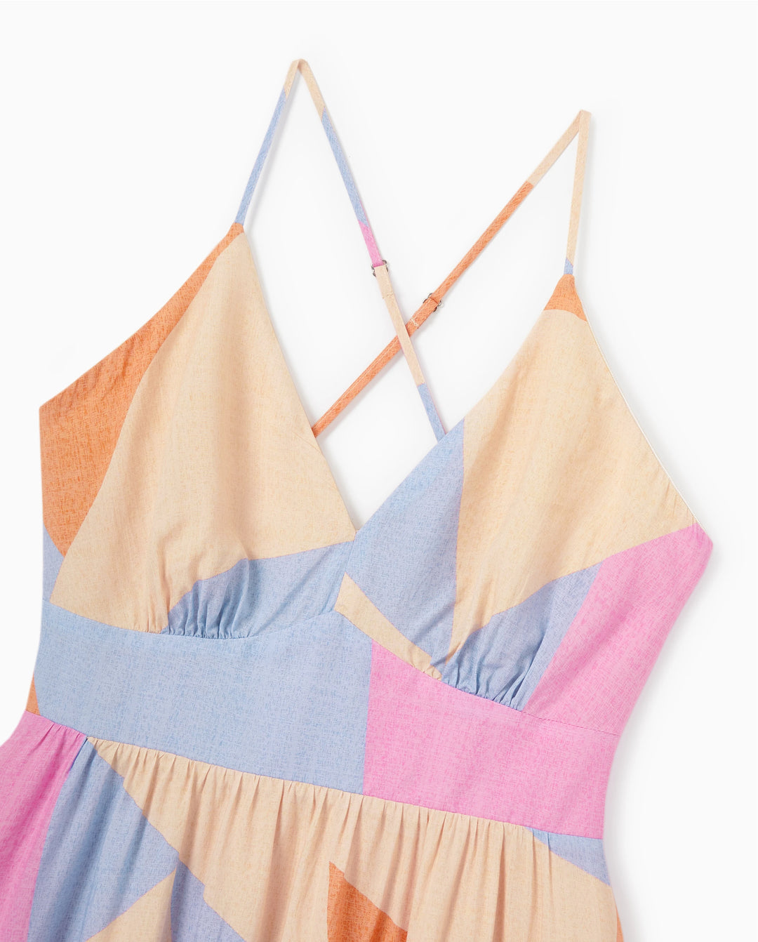 Mommy & me Outfits Set Colorblock Sleeveless Strappy Dress or Short-sleeve T-shirt Multi-color