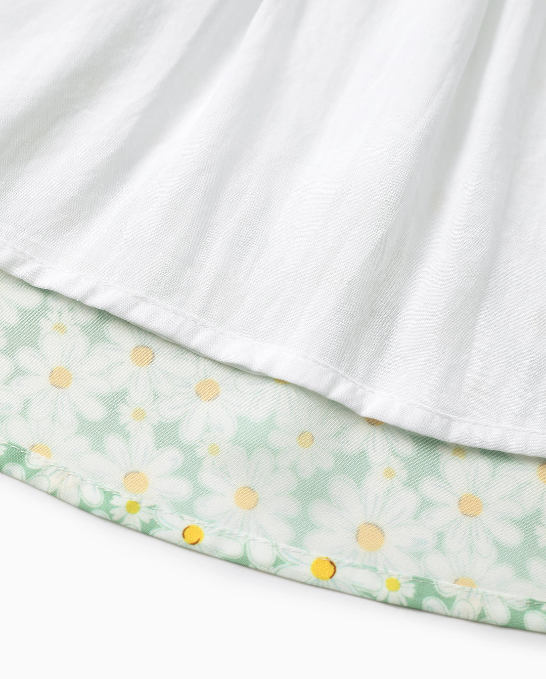 Mommy and Me Floral Dress with Flutter Sleeves Light Green Daisy Print Pale Green