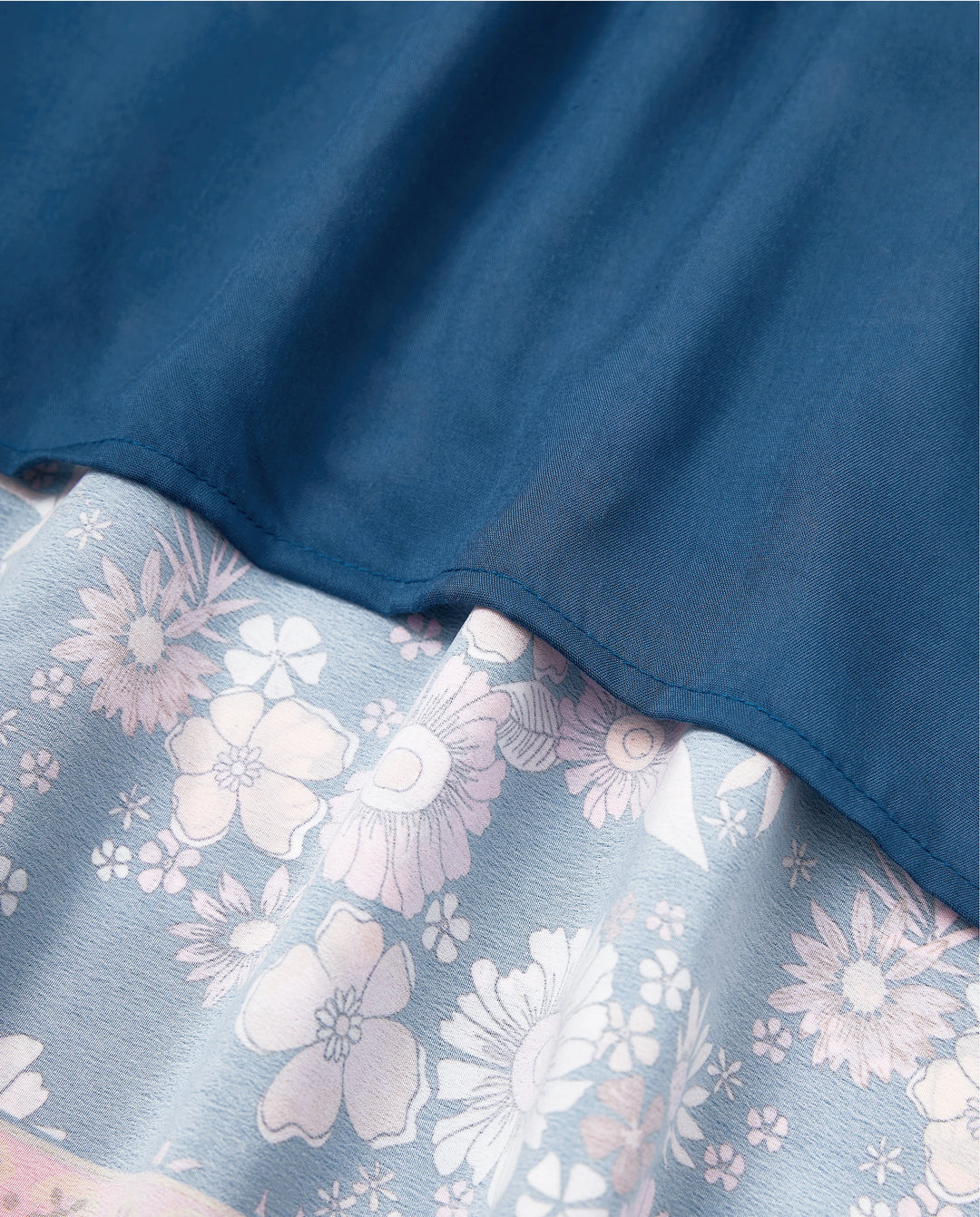 Tenues Maman & moi Chemise à col à manches courtes imprimé floral intégral ou robe sans manches à nouer pour les vacances d'été CYAN-