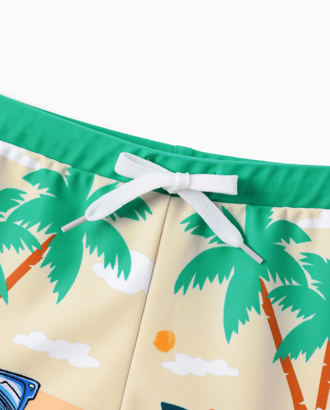 Mommy & me Tropical Palm Print Swim Trunks or Long Sleeve Rash Guard Swimsuit Turquoise