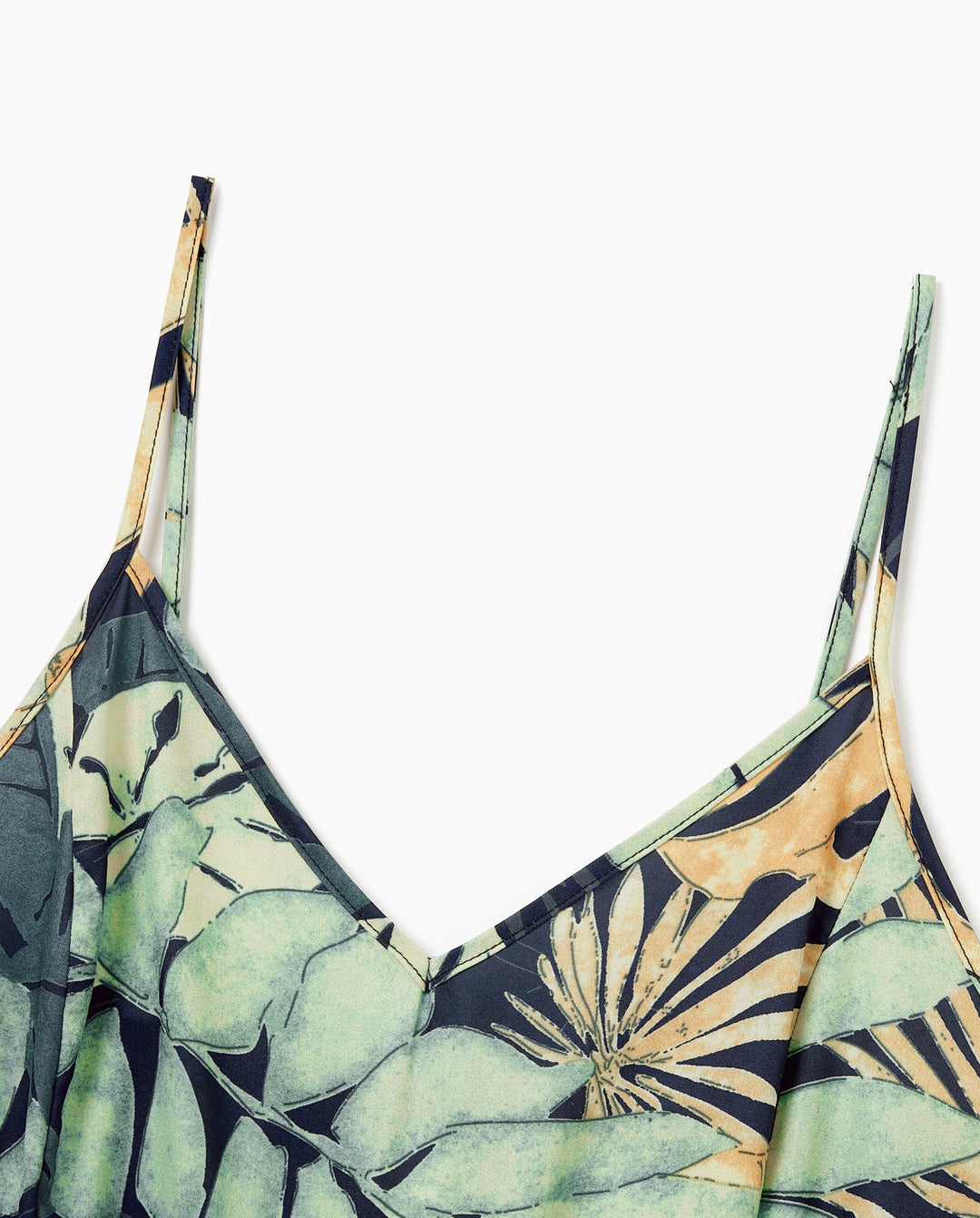 Mommy and Me Tropical Leaf Print Jumpsuit Set, Spaghetti Strap Belted Matching Outfits for Summer Beach Vacation Tibetan blue