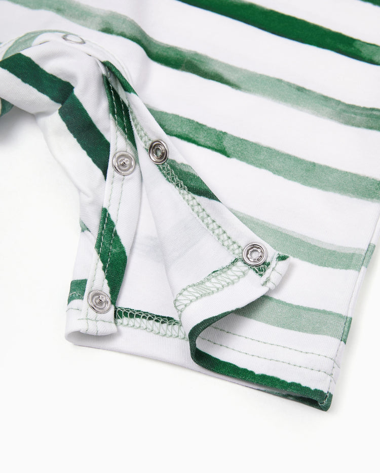 Conjunto de ropa de algodón para papá e hijo Camiseta a rayas verdes y vestido para papá, mamá, niños y bebé, perfecto para salidas familiares y fotos de verano verde