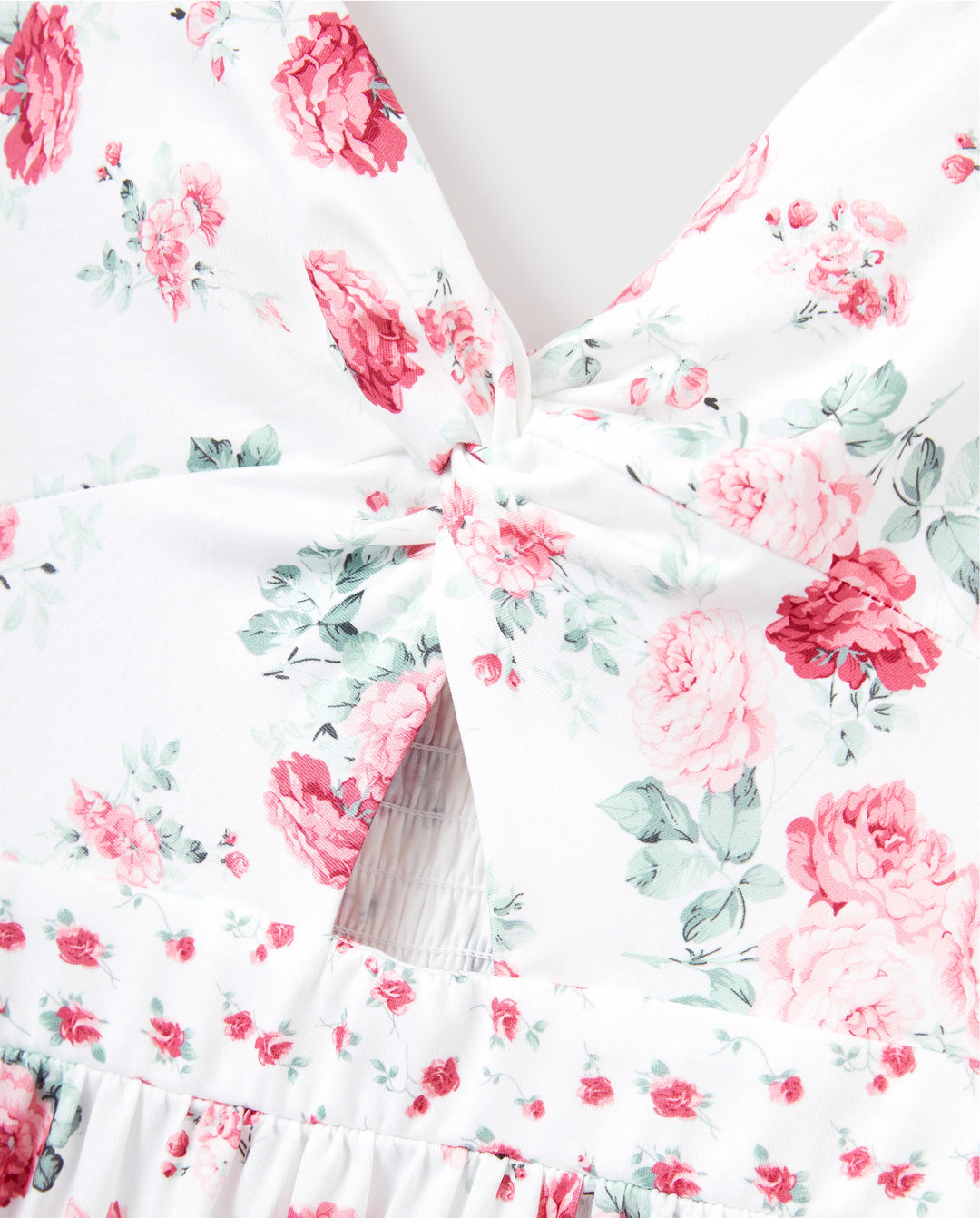 Mommy and Me Family Matching Outfits Set Solid Color Short-sleeve Polo Collar Shirt or Flower Print Hollow out Dress  Pink