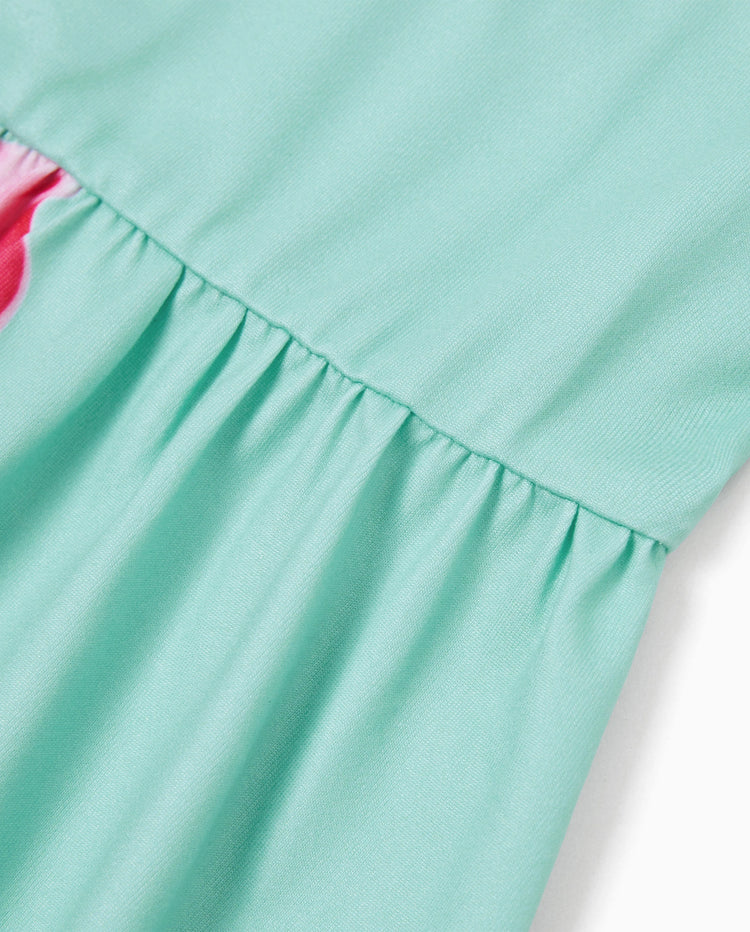 Maman et moi Robes décontractées sans manches à fleurs à bretelles vert clair