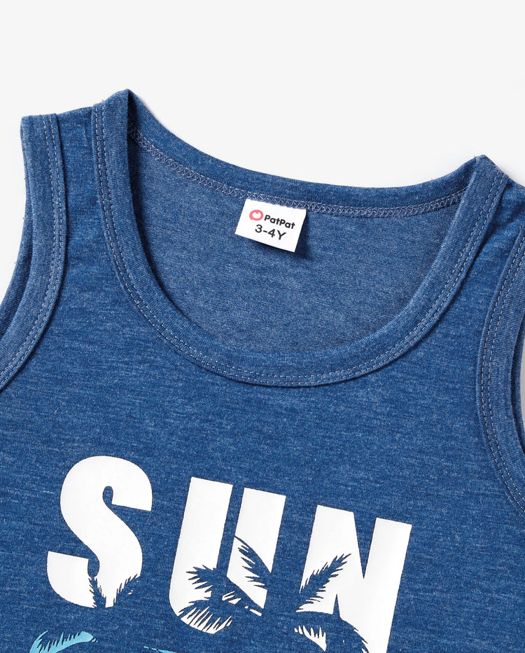 Maman et moi Ensembles Robe débardeur fluide ligne A avec poches Bleu