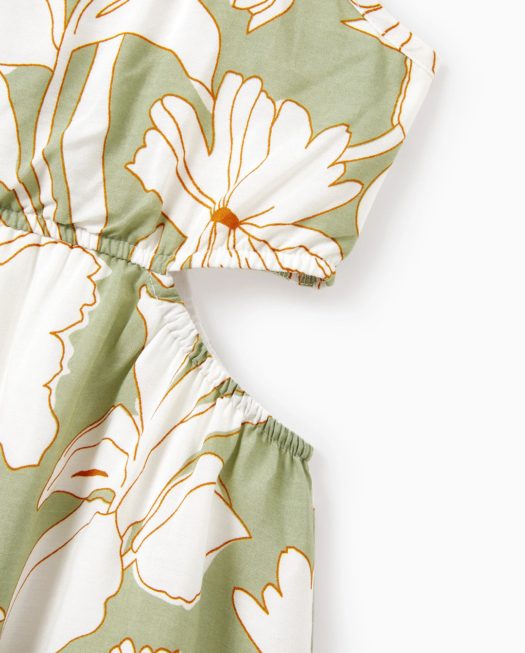 Toddler/Kid Girl Outfits Tropical Floral Print Strap Dress Pale Green
