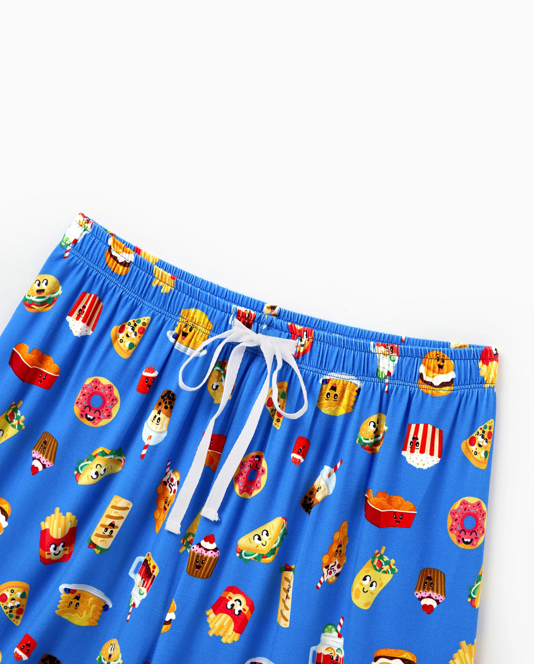Pyjamas en bambou Maman & moi Pyjamas en bambou ultra doux pour hommes, femmes, enfants et tout-petits, motif mignon burger & frites, pyjama à manches courtes (ajusté pour enfants) Bleu royal