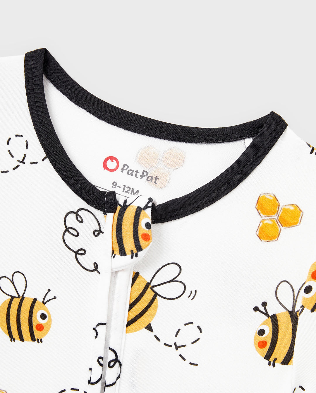 Pijamas de bambú para papá e hijo Pijamas suaves de viscosa de bambú para hombres, mujeres, niños, pijama con estampado de abeja linda con top de manga corta y pantalones largos blanco