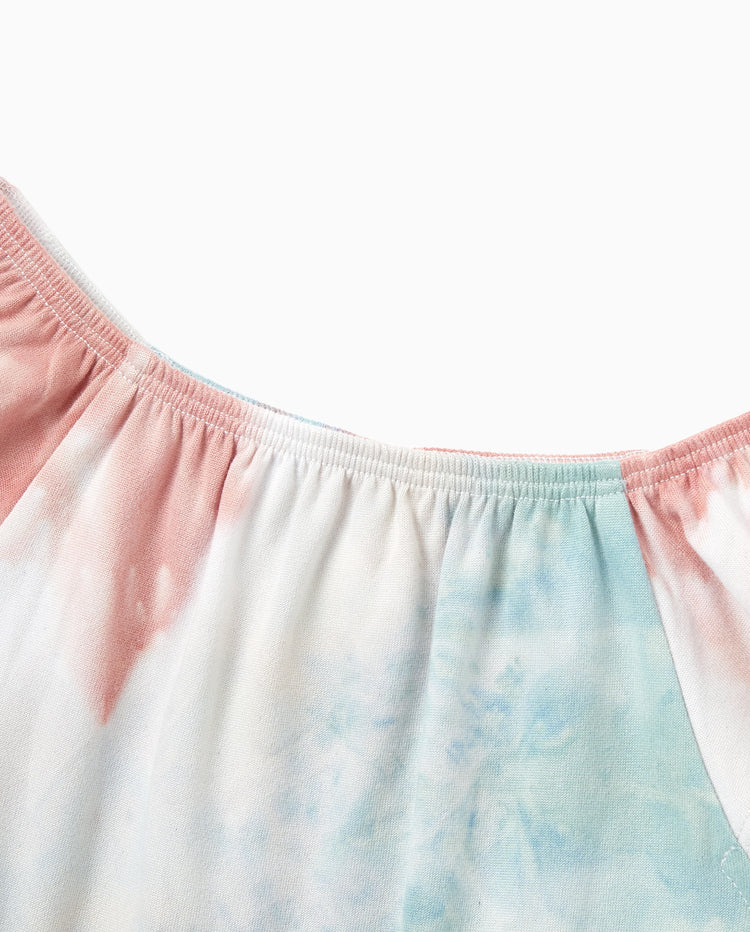 Mommy and Me Matching Tie Dye Dress Set for Women, Girls & Baby Romper
 Multi-color