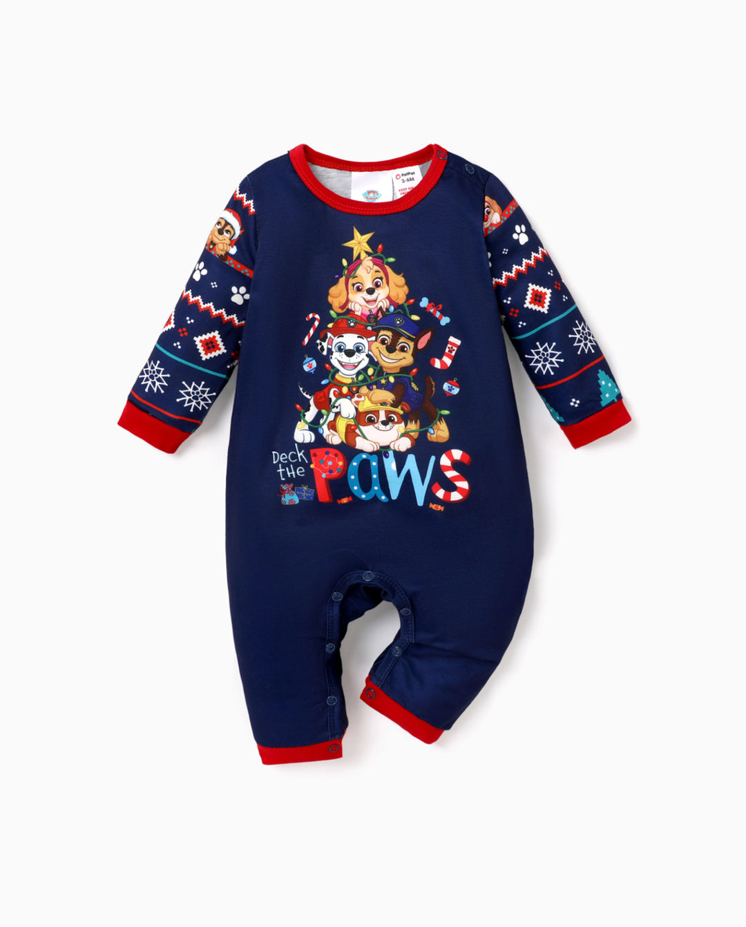 PAW-Patrol-Familien-Weihnachtspyjamas im Partnerlook, Fair Isle, Marineblau