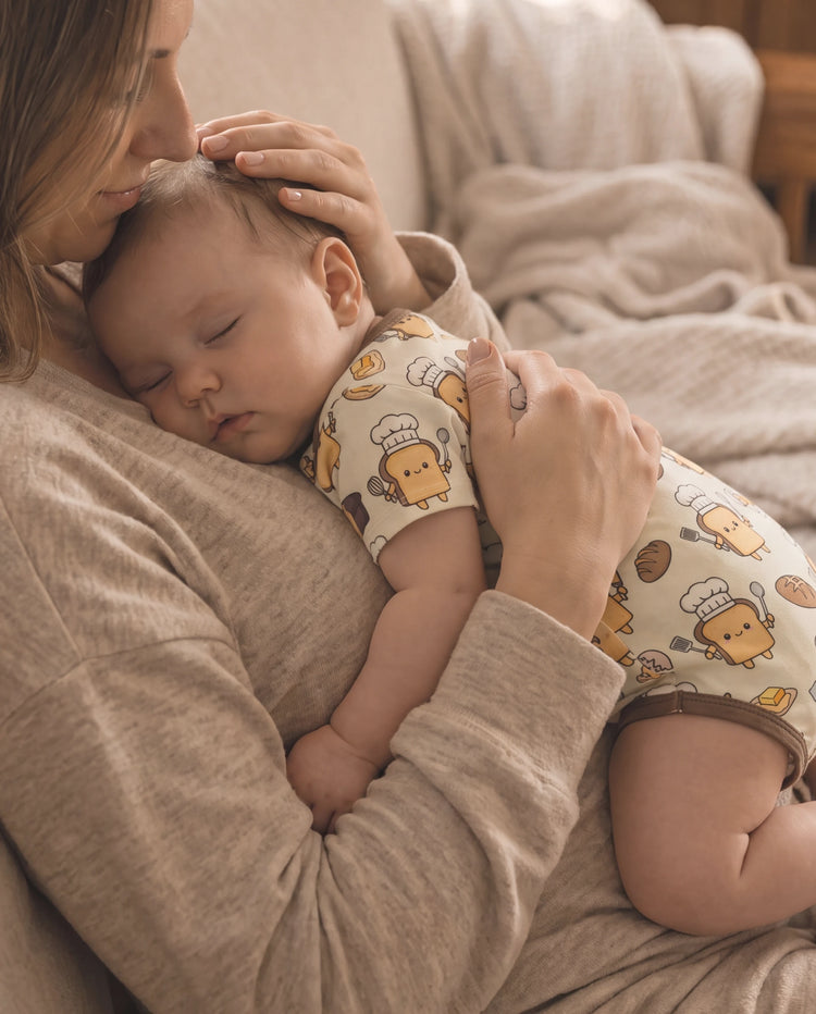 Bambus Baby Junge/Mädchen 1-teiliger Allover Print Body Khaki