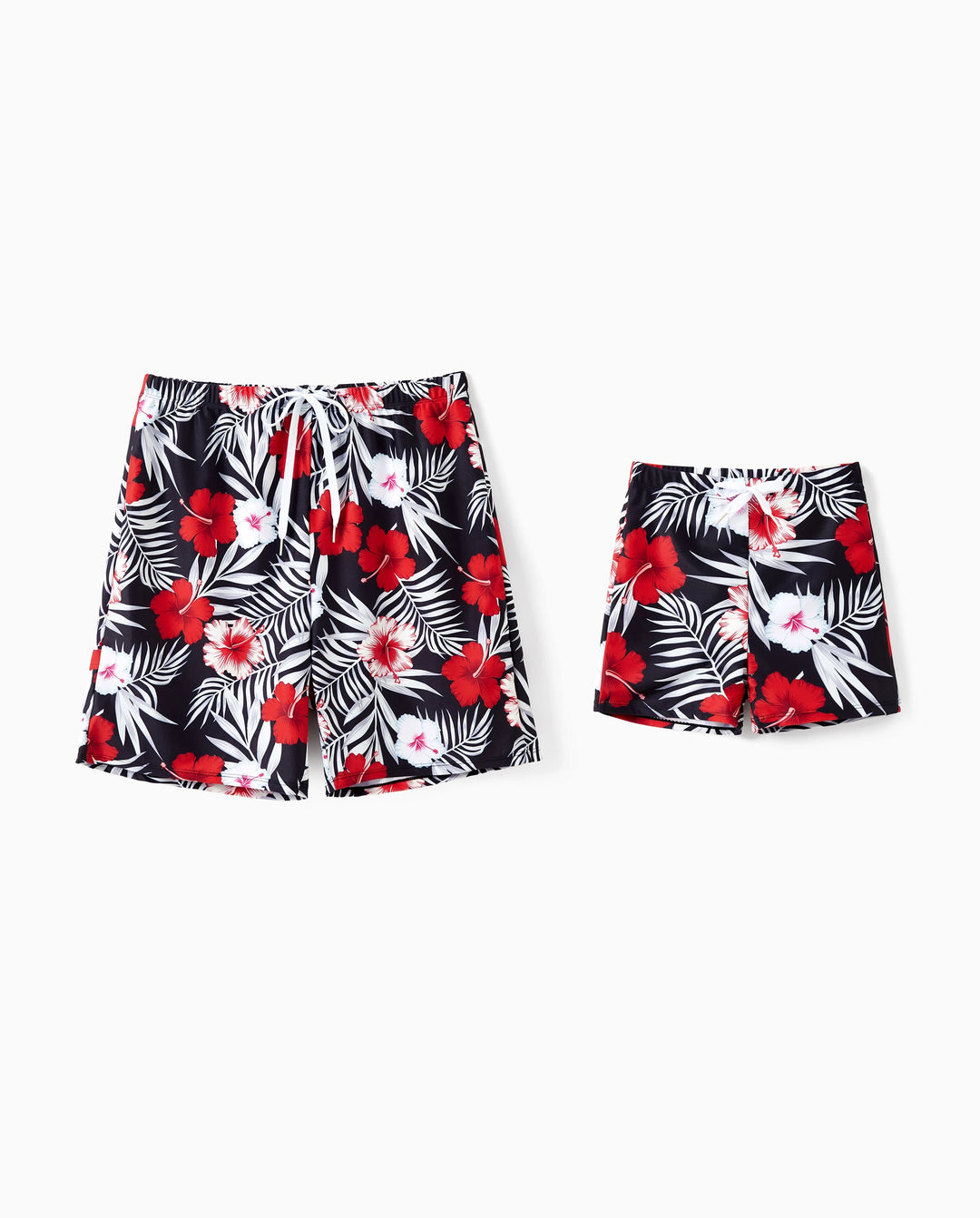 Daddy & Son Tropical Floral Swim Trunk  Black