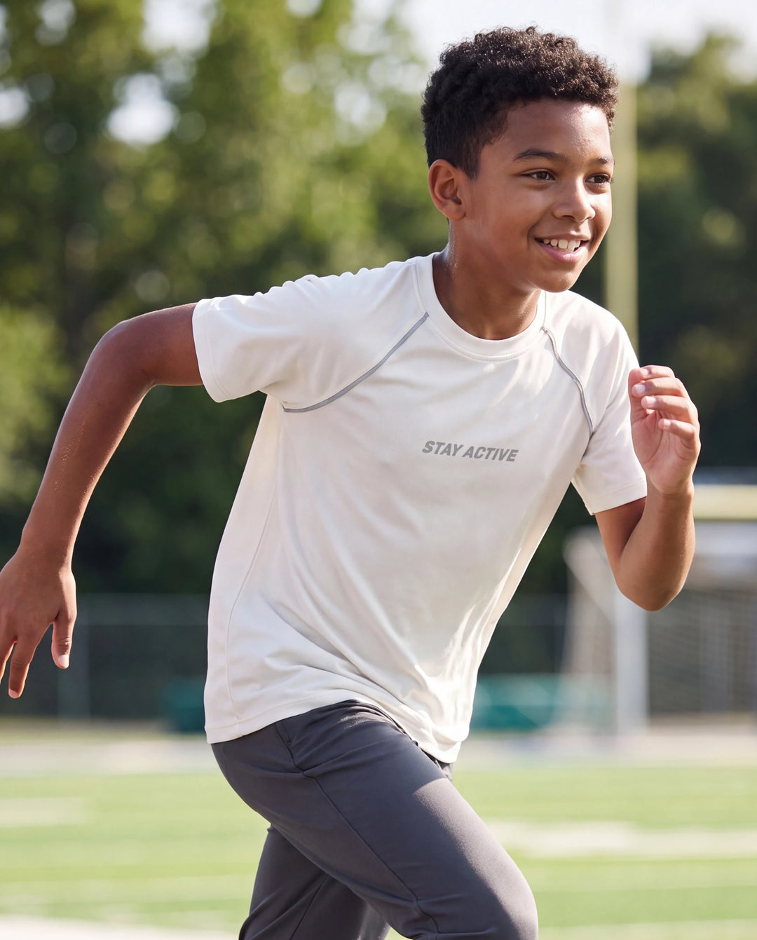 PatPat Lightflow Activewear Kid Boy Athletic Ultra Lightweight & Quick Dry Short Sleeve T-Shirt Apricot
