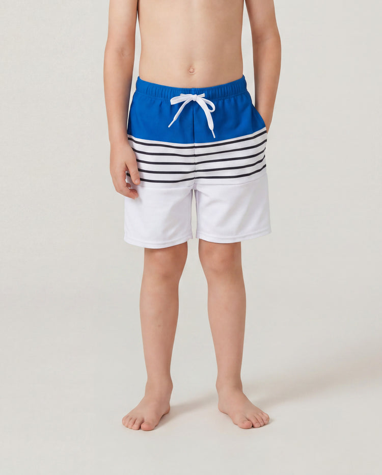 Maillot de bain Papa & Fils Short de bain à cordon bicolore Bloc de couleurs