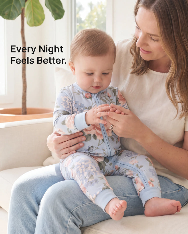 Bloom & Blossoms Bamboo Zip-Up Baby Pajamas